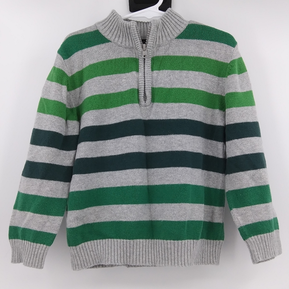 CHEROKEE Quarter Zip Mock Neck Striped Sweater